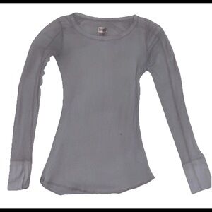 Y2K Form Fitted Waffle Knit Contrast Stitching Bella Swan Top SZ.XS Ivory /Beige